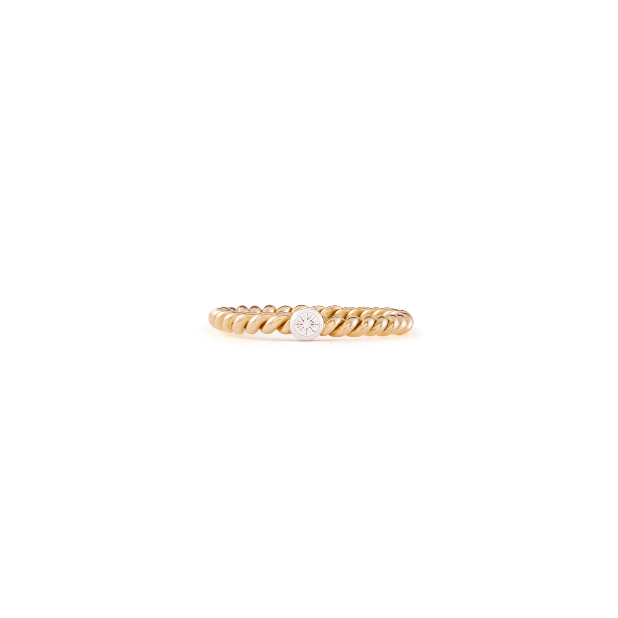 18ct Yellow Gold and Diamond Twisted Band. - Lind Jewellery Design